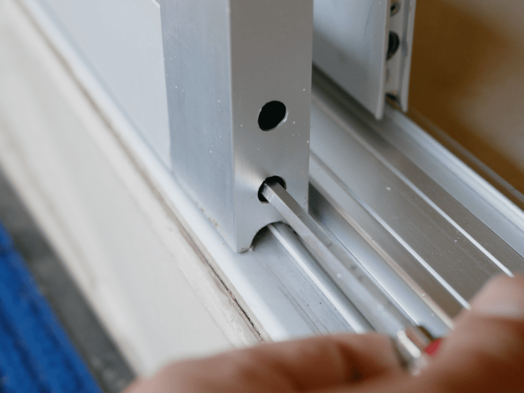 sliding glass door roller location