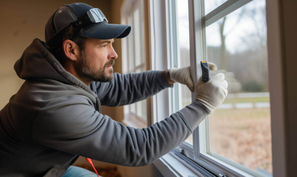 replacement window being installed