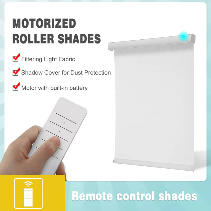 Motorized Light Filtering Roller Shades - Image 7