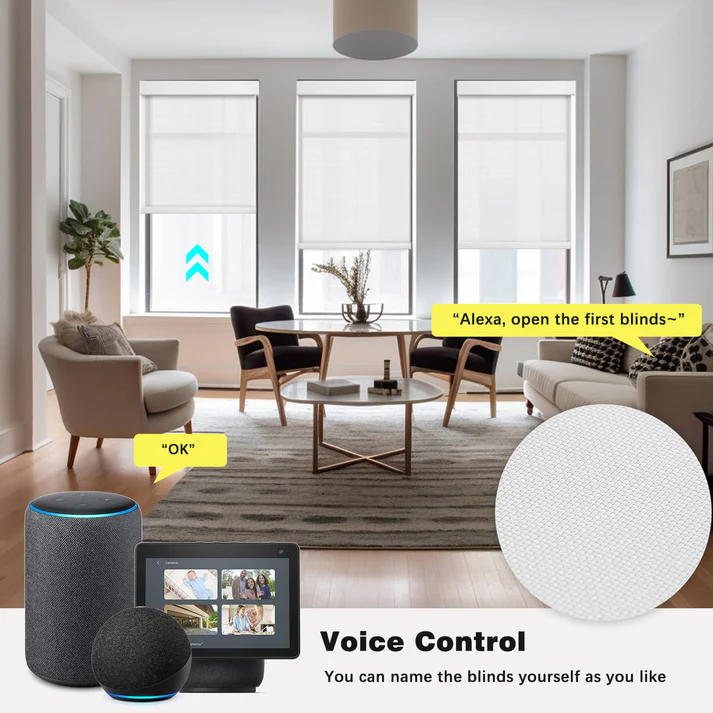 Smart Light Filtering Roller Blinds & Alexa IKEA SmartThings Motorized - Image 8