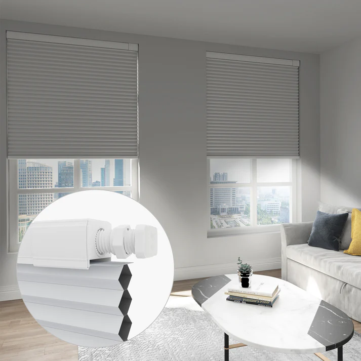 Custom No Drill No Tools Cordless Blackout 1.5 Inch Cellular Shadess - Image 5