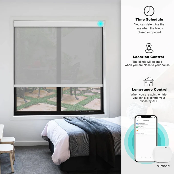 Smart Light Filtering Roller Blinds & Alexa IKEA SmartThings Motorized - Image 13
