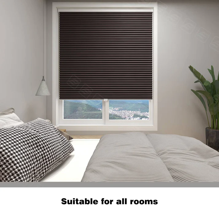 Custom No Drill 1 inch Blackout Cellular Shades Cordless - Image 10