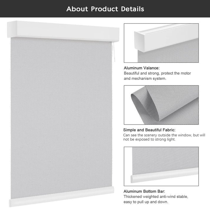 Smart Light Filtering Roller Blinds & Alexa IKEA SmartThings Motorized - Image 16