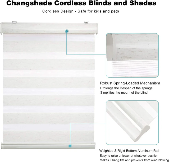 Custom Cordless Blackout Zebra Roller Shades - Image 4